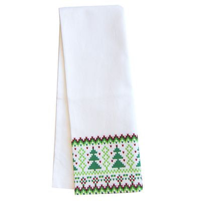 Dunroven House Ttwl, Solid White with Green Christmas Bottom 6/pkg