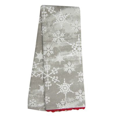 Dunroven House Ttwl, White Snowflakes with Rick Rack 6/pkg