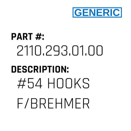 #54 Hooks F/Brehmer - Generic #2110.293.01.001