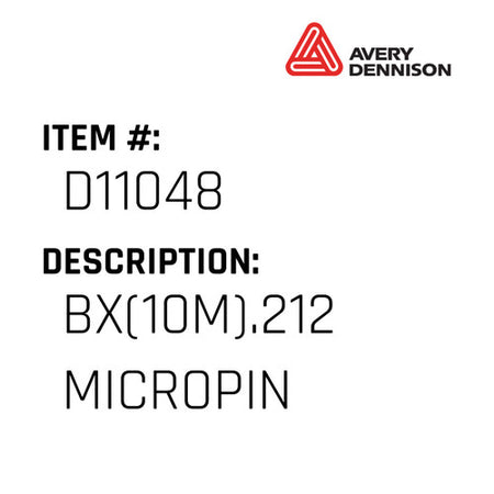 Bx(10M).212 Micropin - Avery-Dennison #D11048