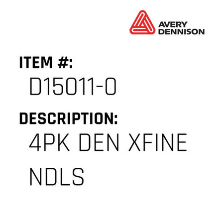 4Pk Den Xfine Ndls - Avery-Dennison #D15011-0