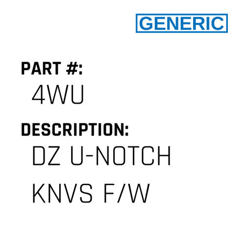Dz U-Notch Knvs F/W - Generic #4WU