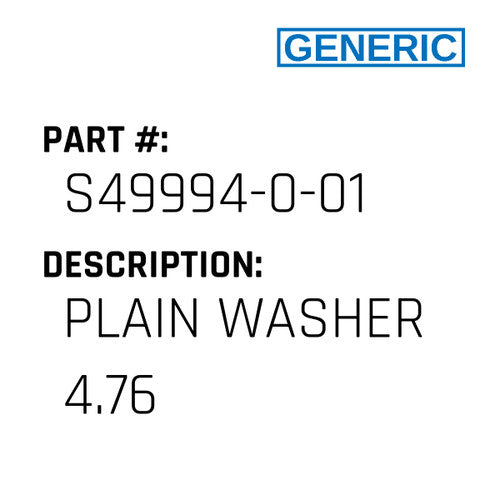 Plain Washer 4.76 - Generic #S49994-0-01