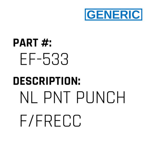 Nl Pnt Punch F/Frecc - Generic #EF-533