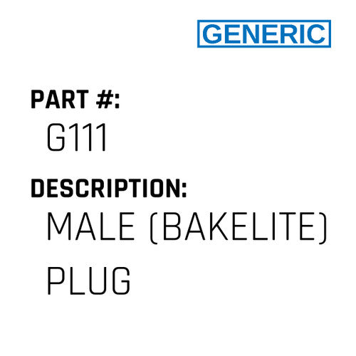 Male (Bakelite) Plug - Generic #G111