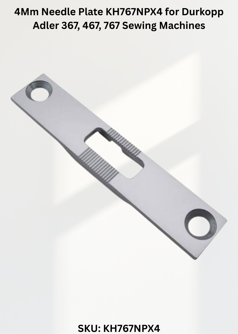 4Mm Needle Plate KH767NPX4 for Durkopp Adler 367, 467, 767 Sewing Machines