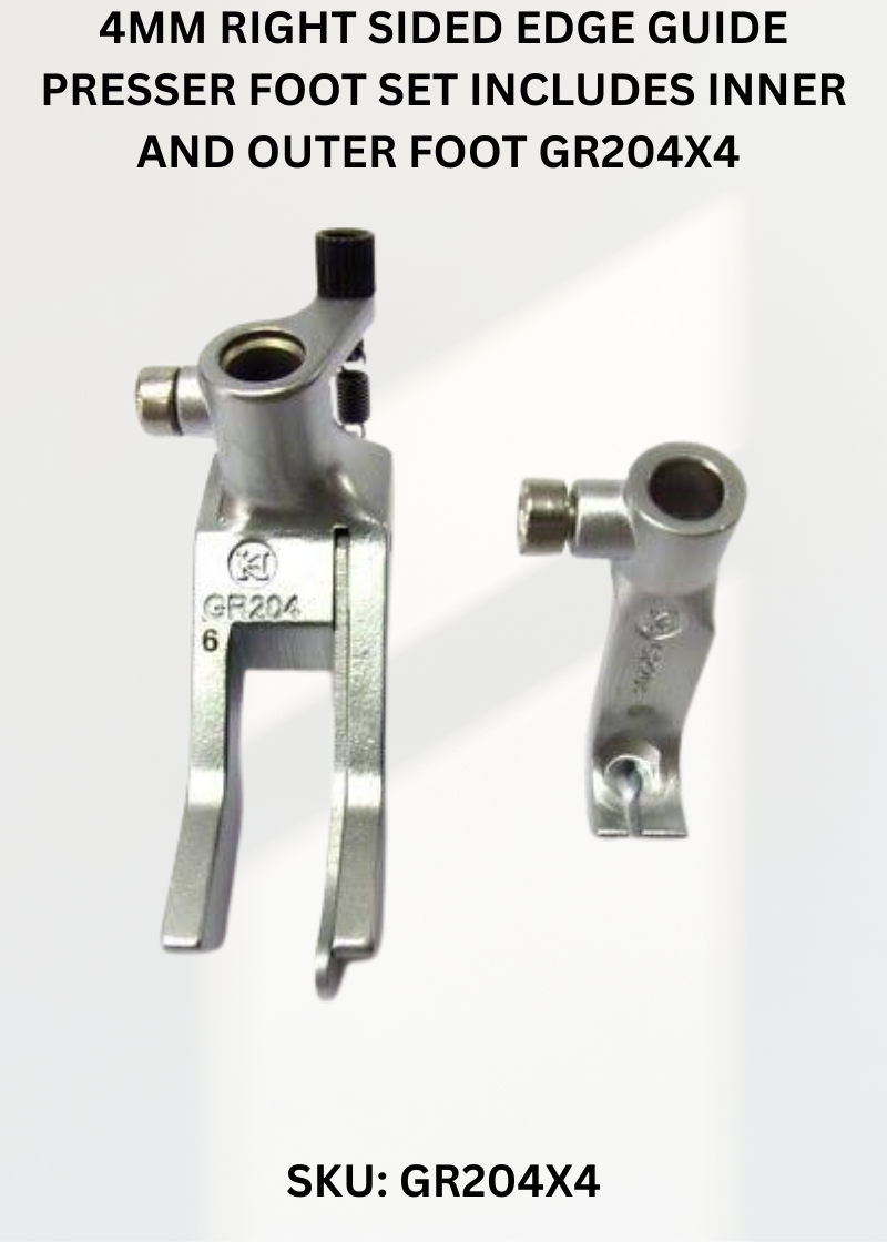 8Mm Left Hand Piping Foot Set Includes Inner And Outer Foot KH204PCX8 for Durkopp Adler 204-370 and 205-370 Sewing Machines