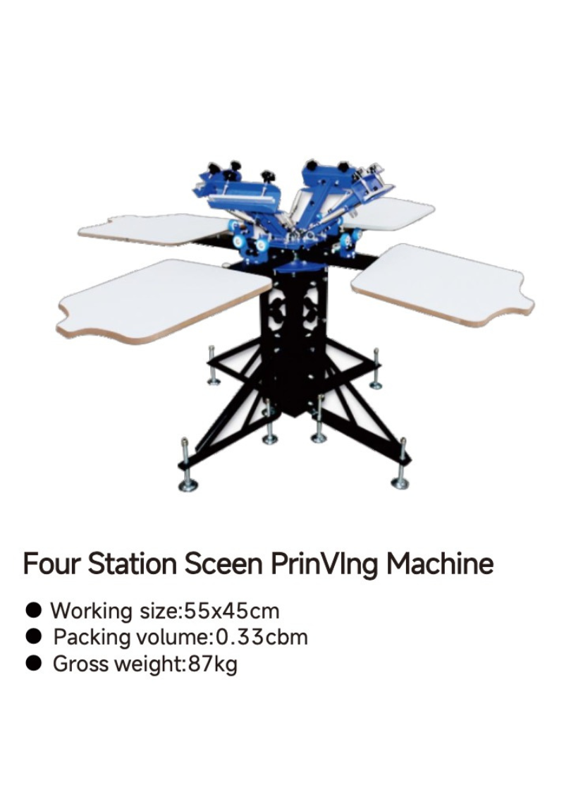 4 Station Screen Printing Machine – Manual T-Shirt Printing Press