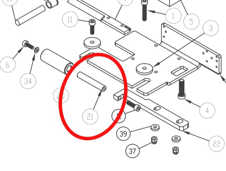 Down Puller connecting bush For KM 921, KM 921 AR Agm Special Automatic Straight/Curved Waistband Machine - Empenzo Automated Sewing Systems