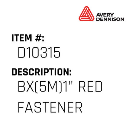 Bx(5M)1" Red Fastener - Avery-Dennison #D10315
