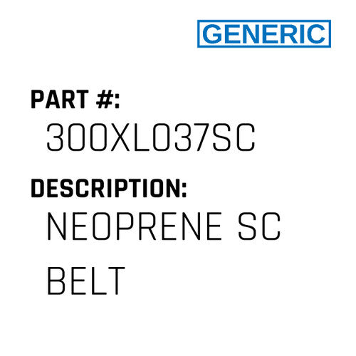 Neoprene Sc Belt - Generic #300XL037SC