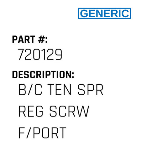 B/C Ten Spr Reg Scrw F/Port - Generic #720129