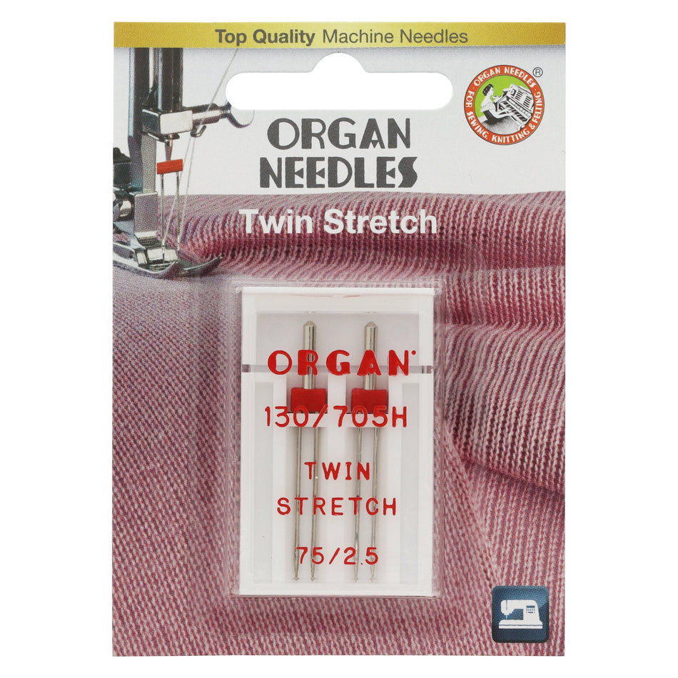 2pk Organ Twin Stretch Needles (130/705H) - 75/2,5