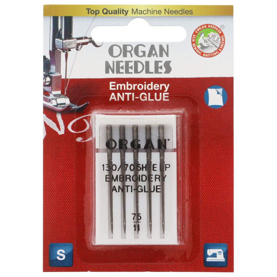 5pk Organ Anti-Glue Embroidery Needles (130/705H) -  Size 75/11