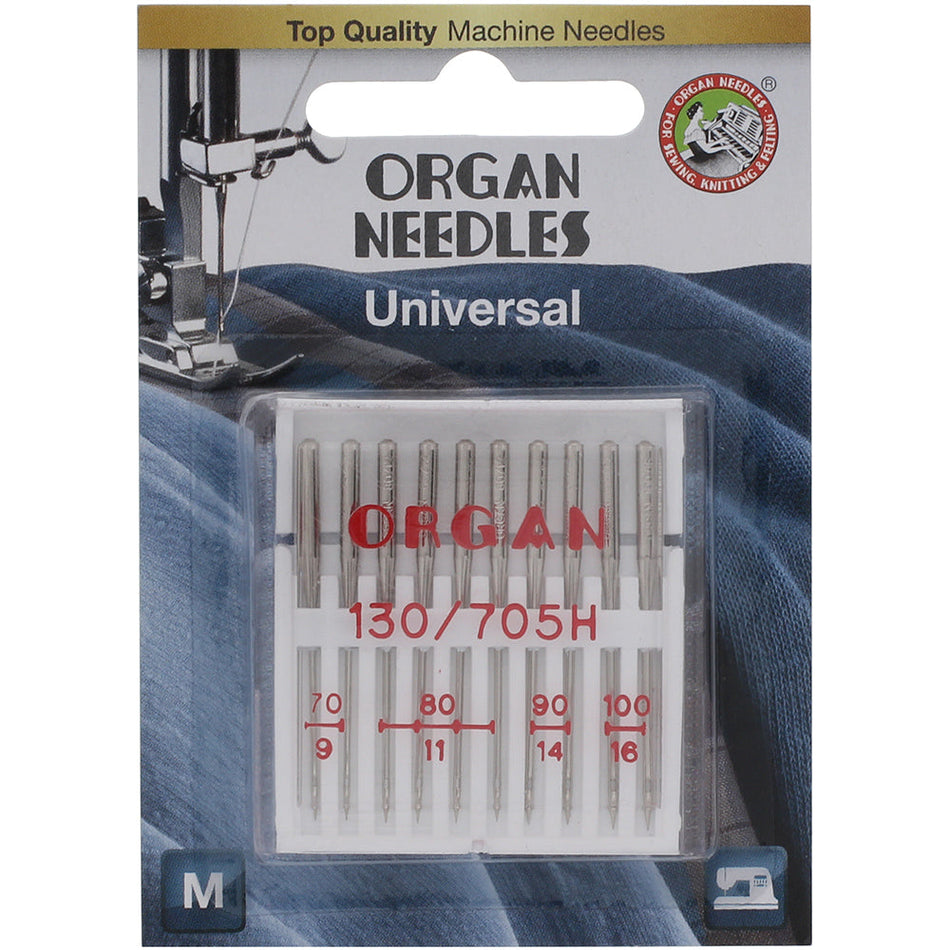 10pk Organ Needles Universal (15x1) - Assorted 70-100