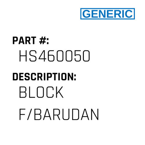 Block F/Barudan - Generic #HS460050