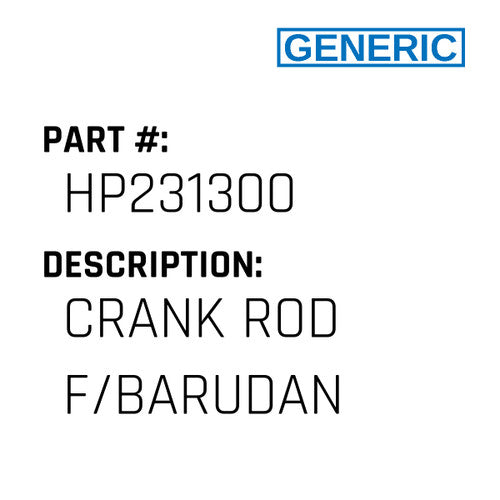 Crank Rod F/Barudan - Generic #HP231300