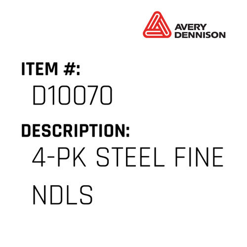 4-Pk Steel Fine Ndls - Avery-Dennison #D10070