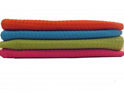 Dunroven House Light Blue Waffle Weave Solid Towel