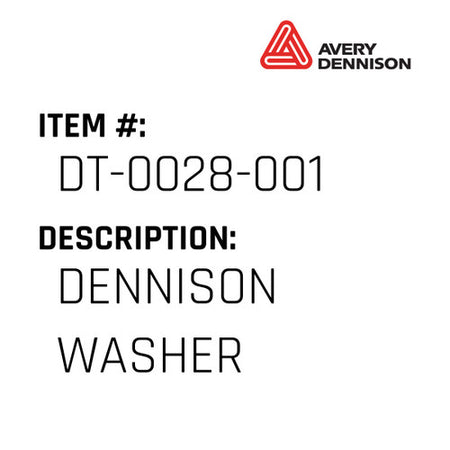 Dennison Washer - Avery-Dennison #DT-0028-001