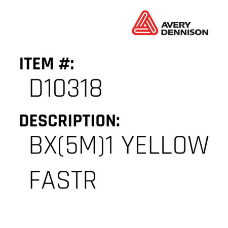 Bx(5M)1 Yellow Fastr - Avery-Dennison #D10318