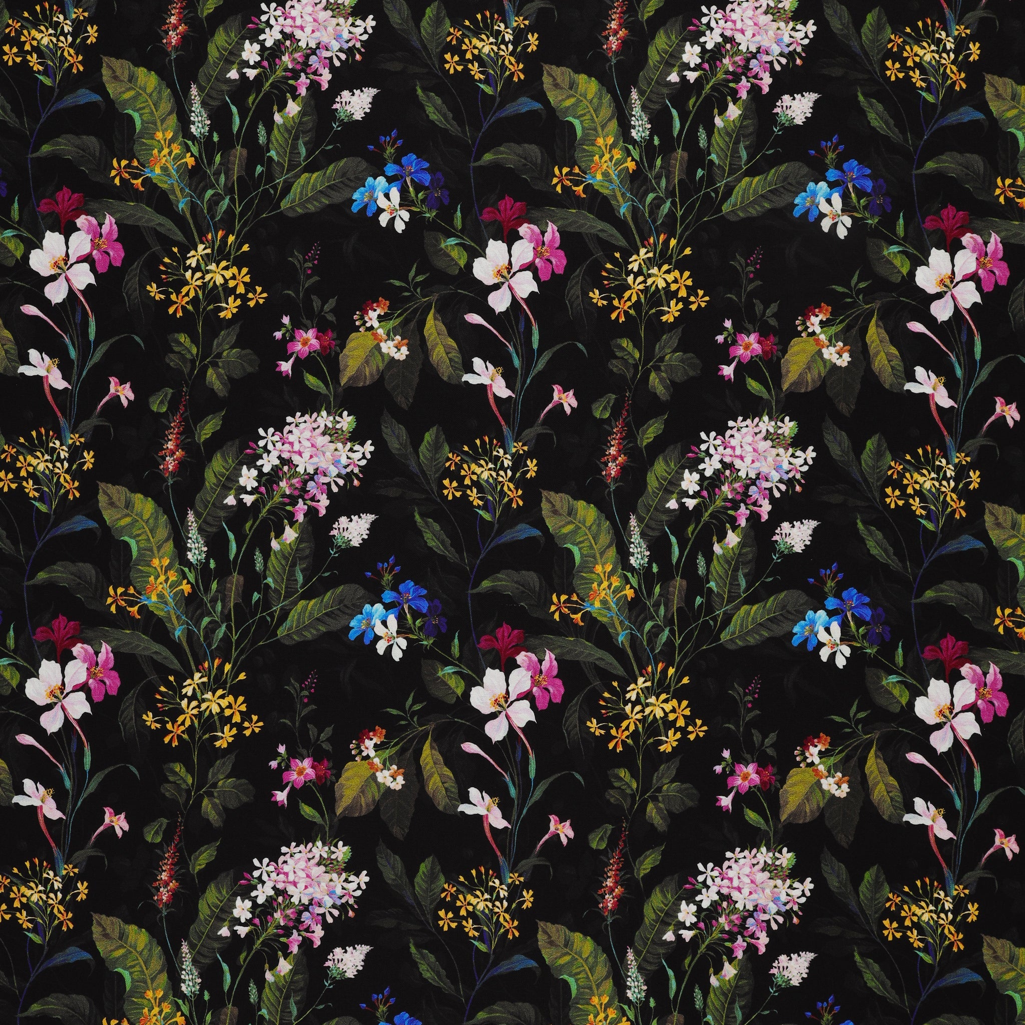 Midnight Blooms Fabric Collection - Moody Blooms Black