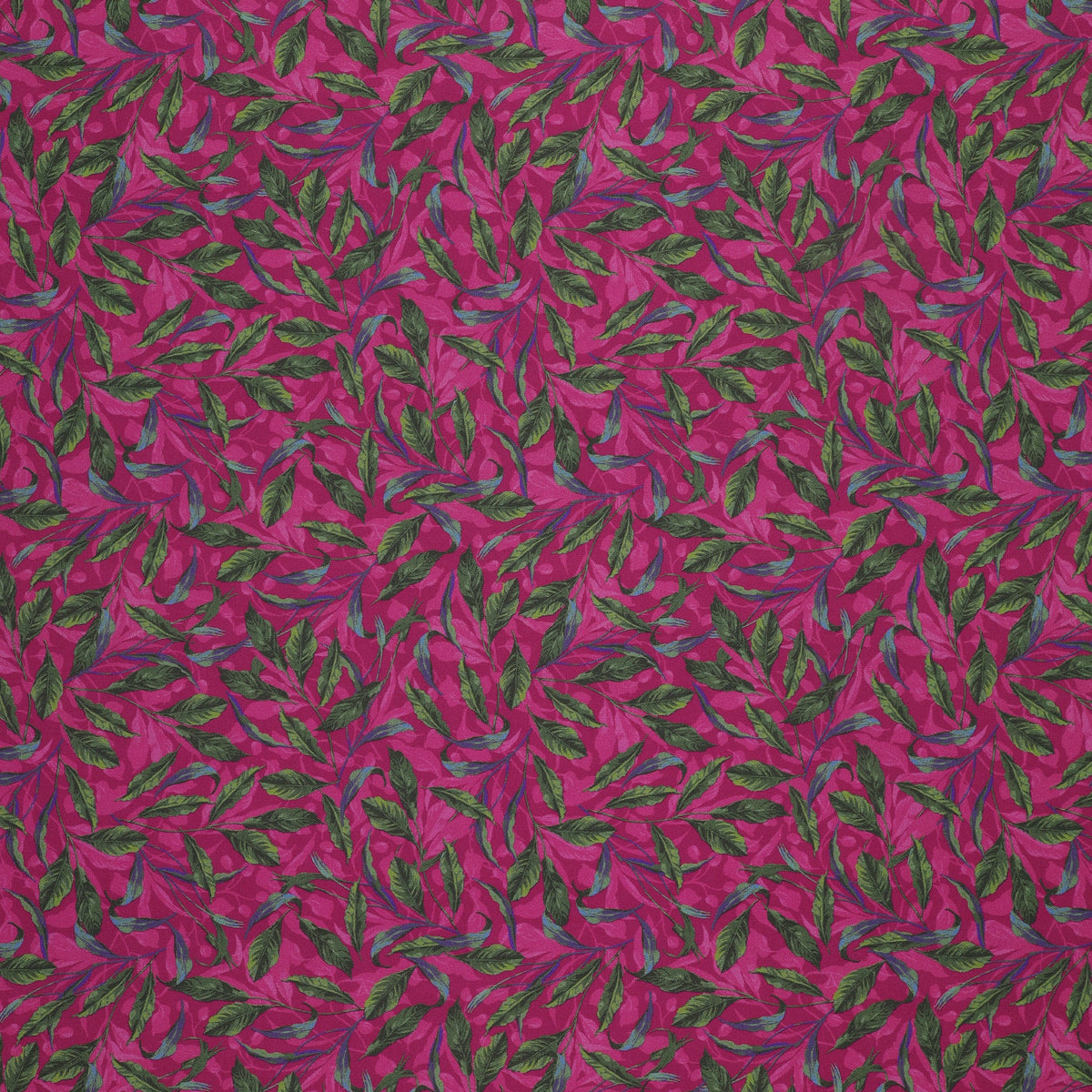 Midnight Blooms Fabric Collection - Greenery Magenta