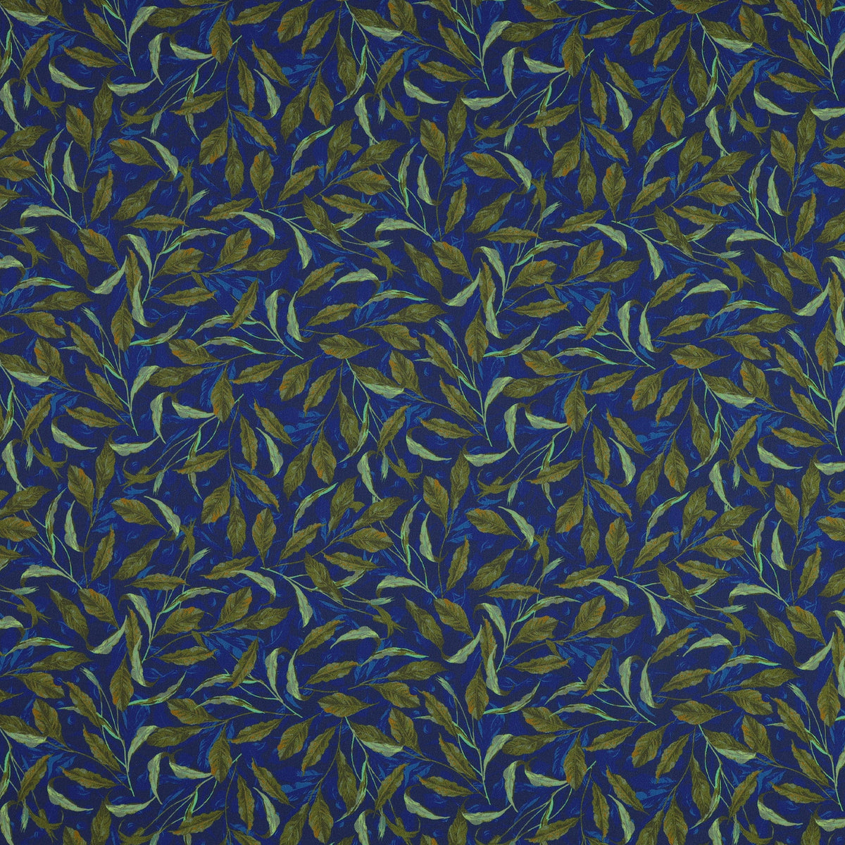 Midnight Blooms Fabric Collection - Greenery Royal