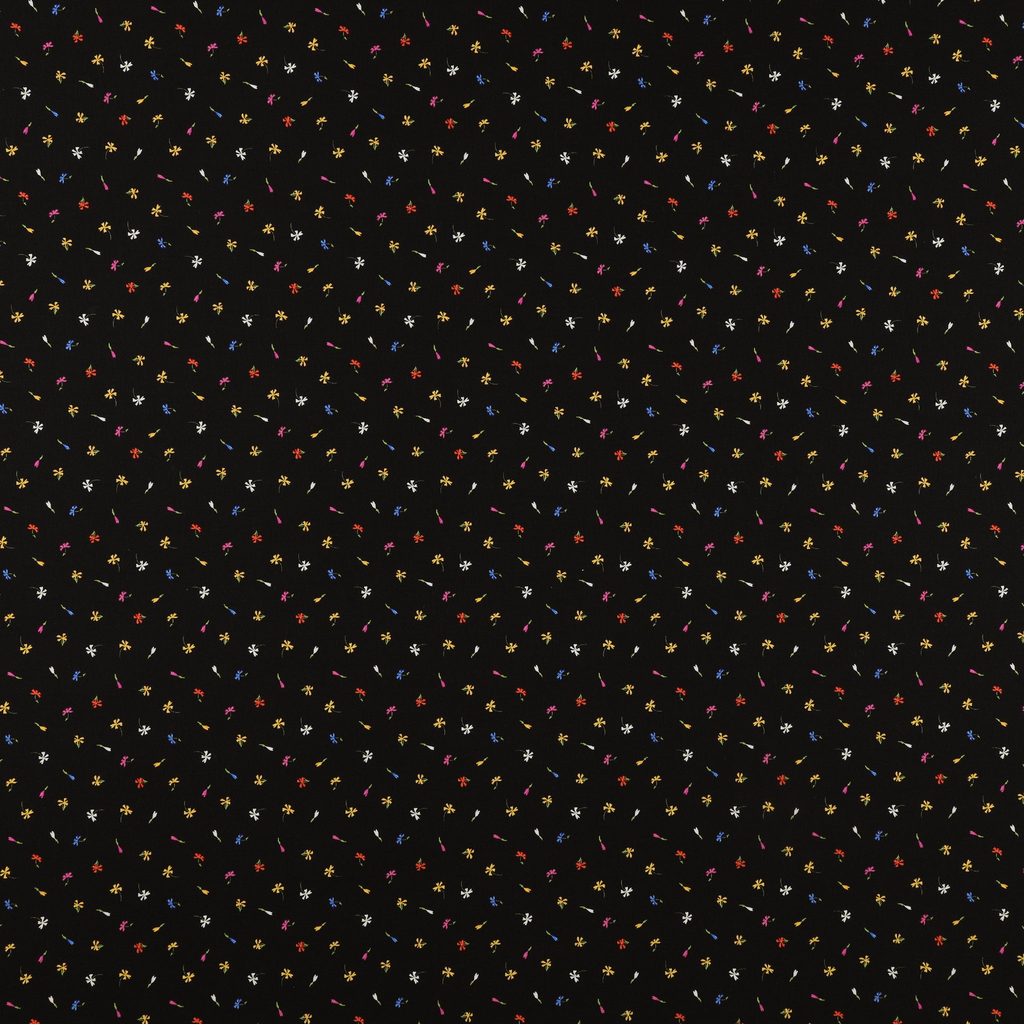 Midnight Blooms Fabric Collection - Floret Black