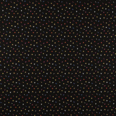 Midnight Blooms Fabric Collection - Floret Black