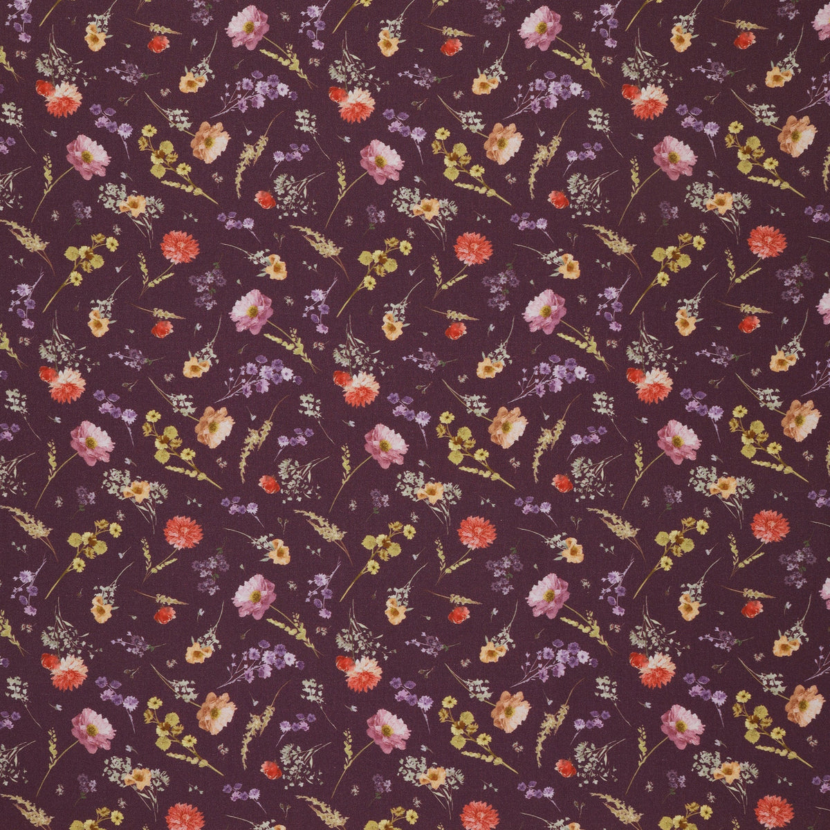Aviva Fabric Collection - Floral Charm Aubergine