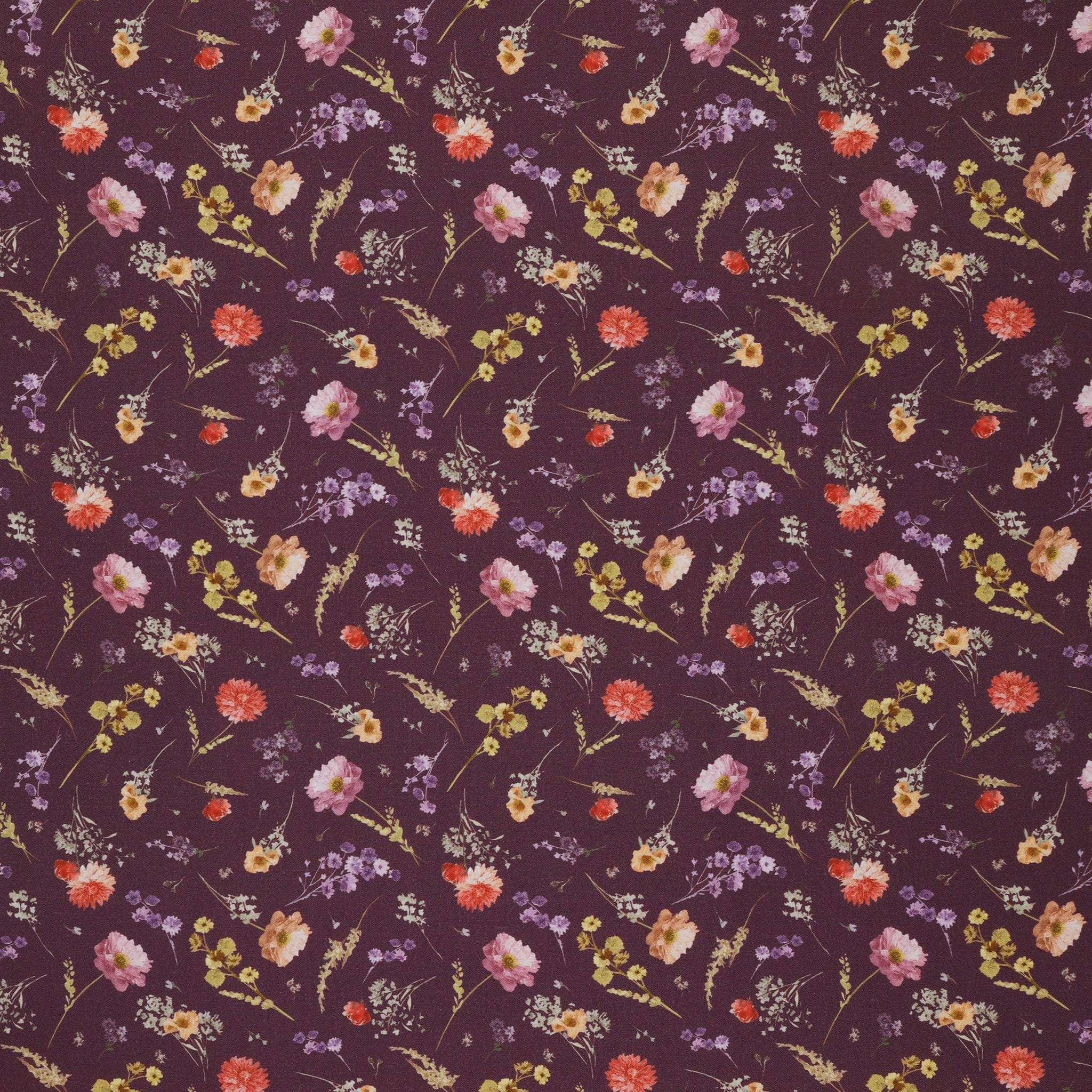 Aviva Fabric Collection - Floral Charm Aubergine