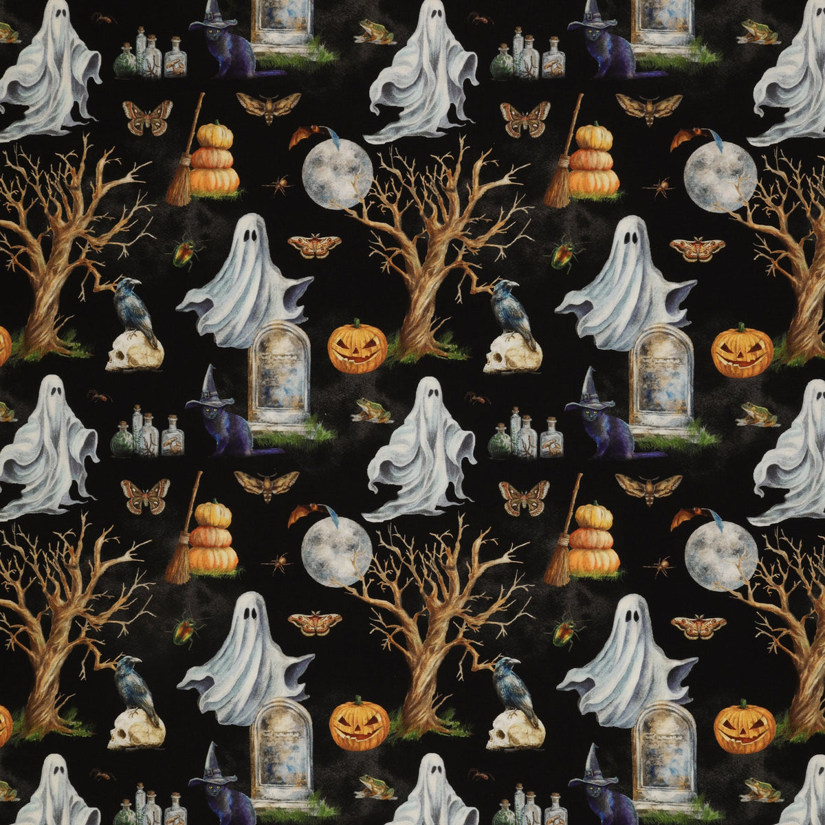 Happy Haunting Fabric Collection - Toil and Trouble Night