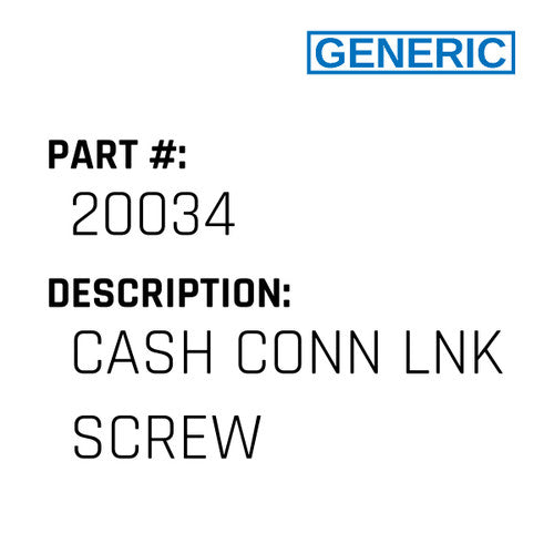 Cash Conn Lnk Screw - Generic #20034
