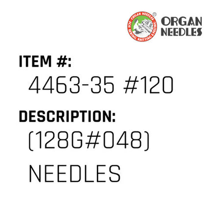 (128G#048) Needles - Organ Needle #4463-35 #120