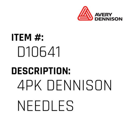 4Pk Dennison Needles - Avery-Dennison #D10641