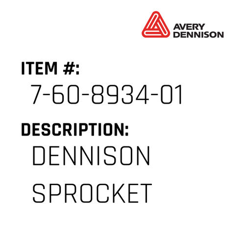 Dennison Sprocket - Avery-Dennison #7-60-8934-01