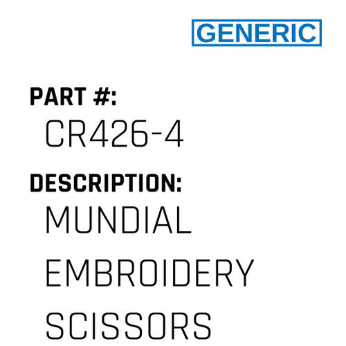 Mundial Embroidery Scissors - Generic #CR426-4