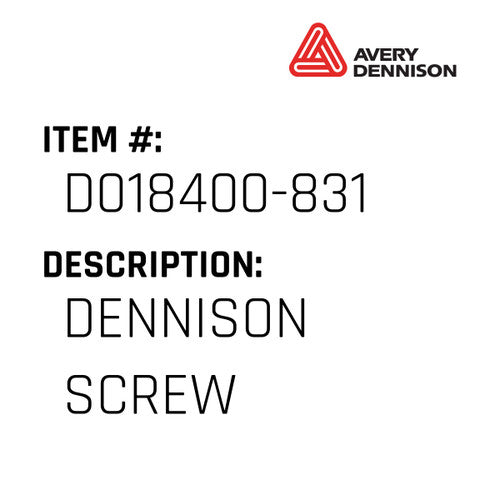 Dennison Screw - Avery-Dennison #D018400-831