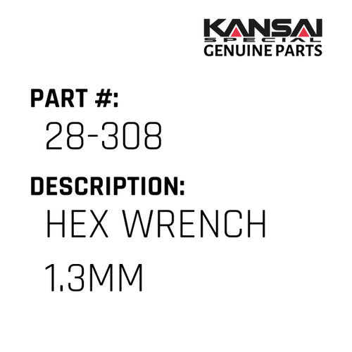 Hex Wrench 1.3Mm - Kansai Special #28-308