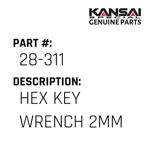 Hex Key Wrench 2Mm - Kansai Special #28-311