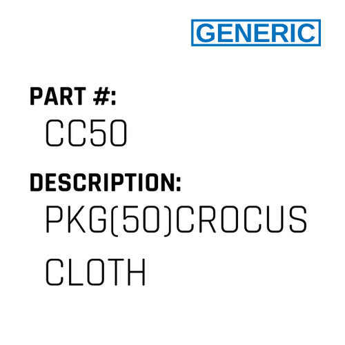 Pkg(50)Crocus Cloth - Generic #CC50