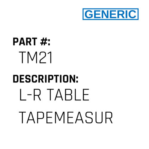 L-R Table Tapemeasur - Generic #TM21