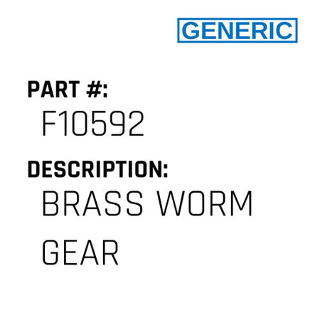 Brass Worm Gear - Generic #F10592