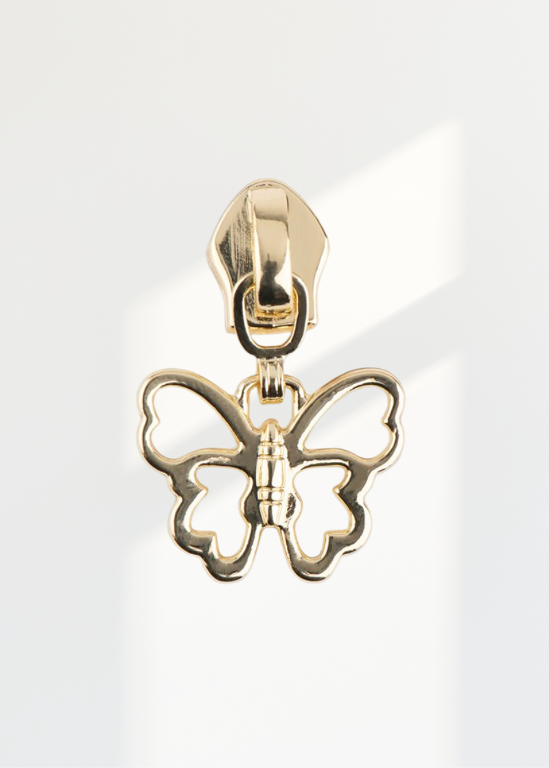 #5 Metallic Nylon Butterfly Zipper Pulls