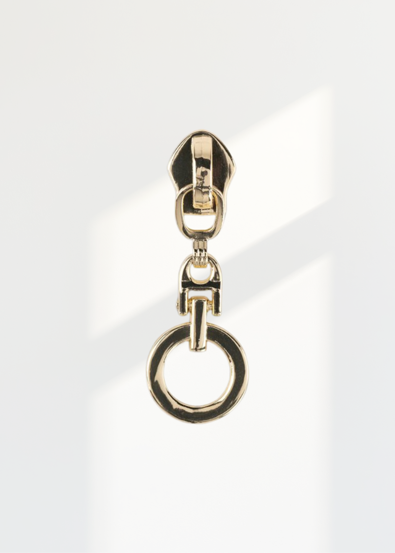 #5 Metallic Nylon Dangle Ring Zipper Pulls