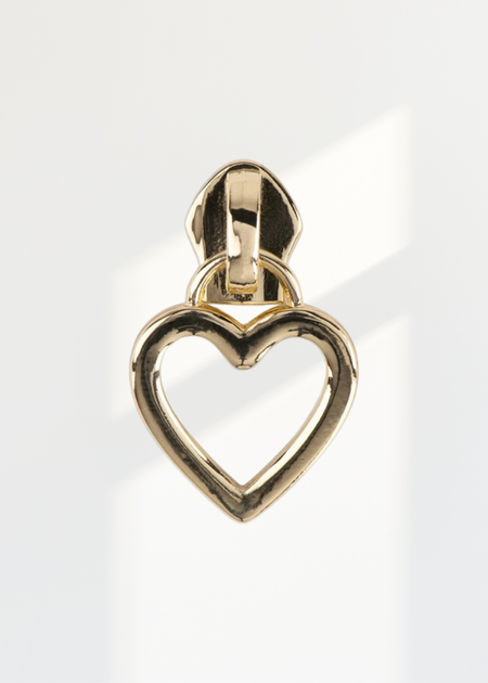 #5 Metallic Nylon Heart Zipper Pulls