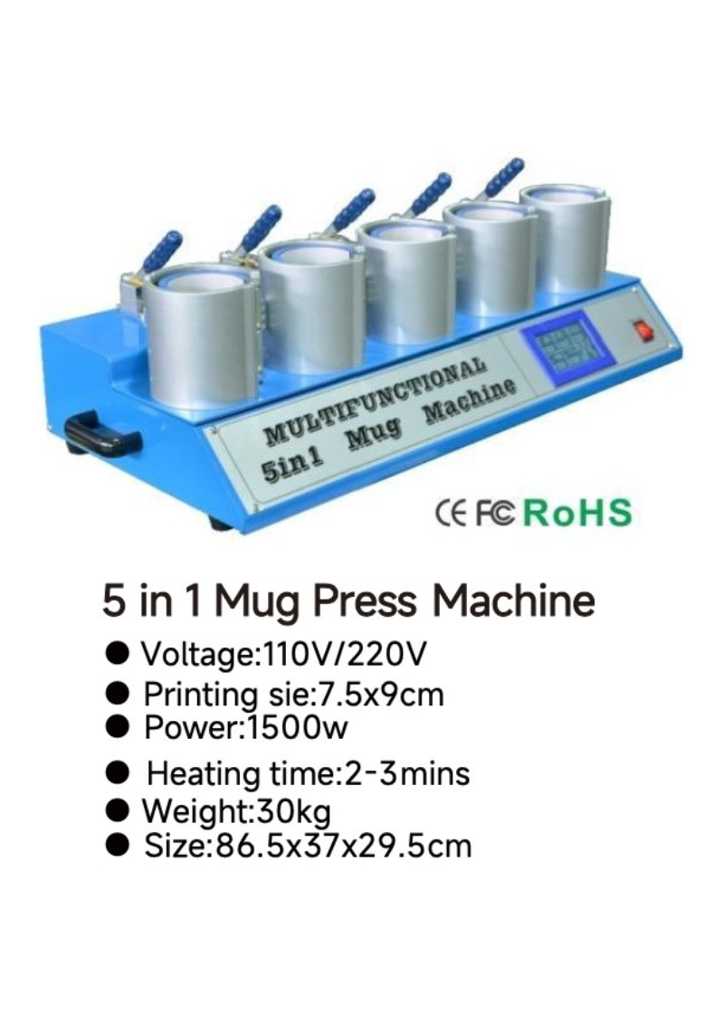 5 in 1 Mug Heat Press Machine – Multi Mug Sublimation Press