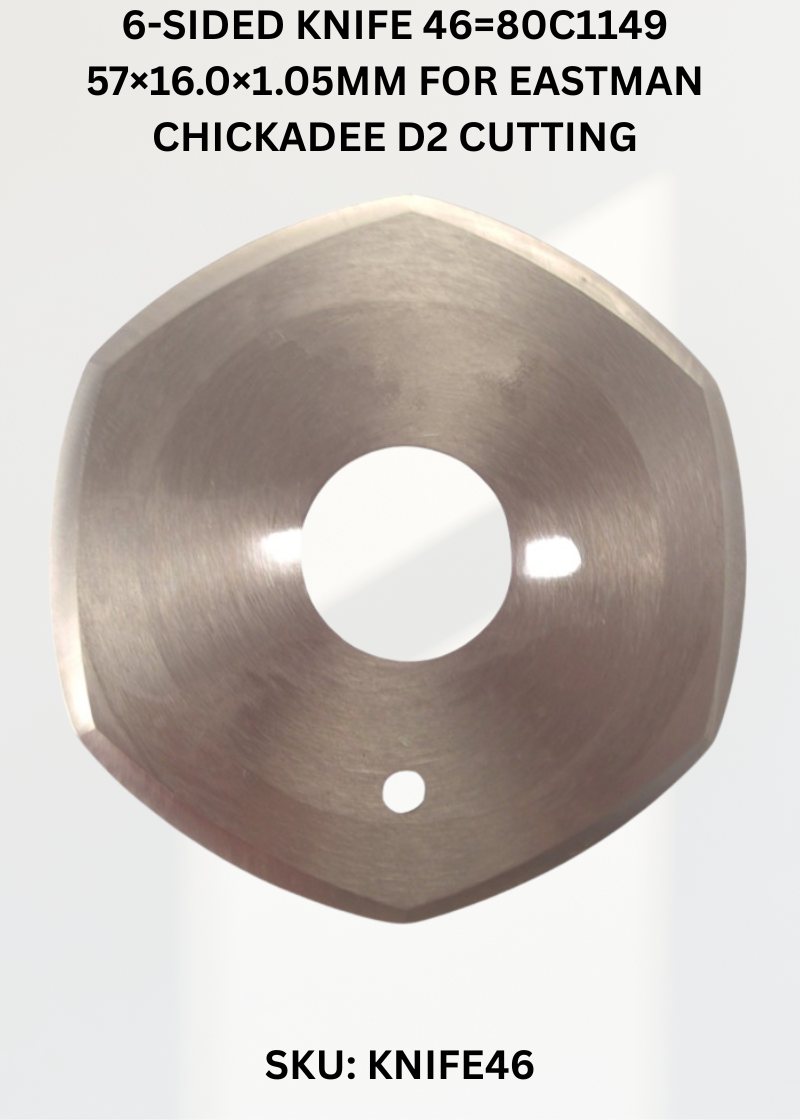 6-Sided Knife 46=80C1149 57×16.0×1.05mm for Eastman Chickadee D2 Cutting Sewing Machine