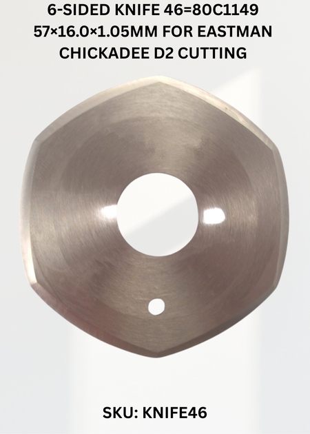 6-Sided Knife 46=80C1149 57×16.0×1.05mm for Eastman Chickadee D2 Cutting Sewing Machine